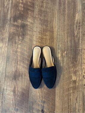 CCOCCI Black Suede Backless Loafer Mules